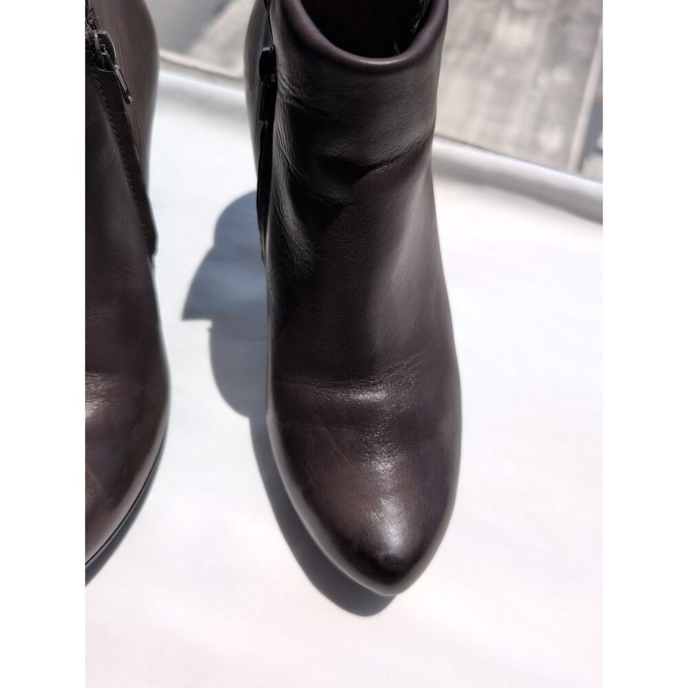 Paul Green Women's Alexa Brown Leather Heeled Platform Booties Boots Size 7.5 - Picture 5 of 14